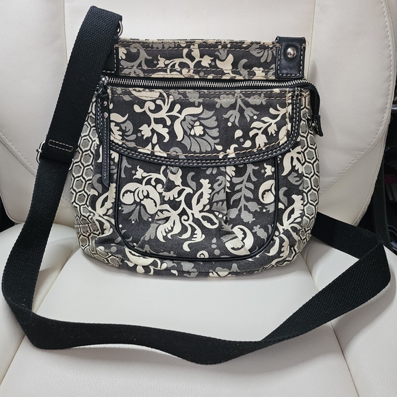 Fossil Handbags - Fossil Black and Cream Crossbody Bag